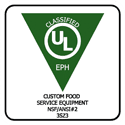 UL Classified EPH Logo, Custom Food Service Equipment NSW/ANSI #2 3523