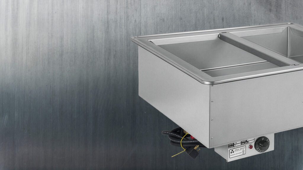 Atlas Metal hot pan with stainless steel construction and temperature controls.